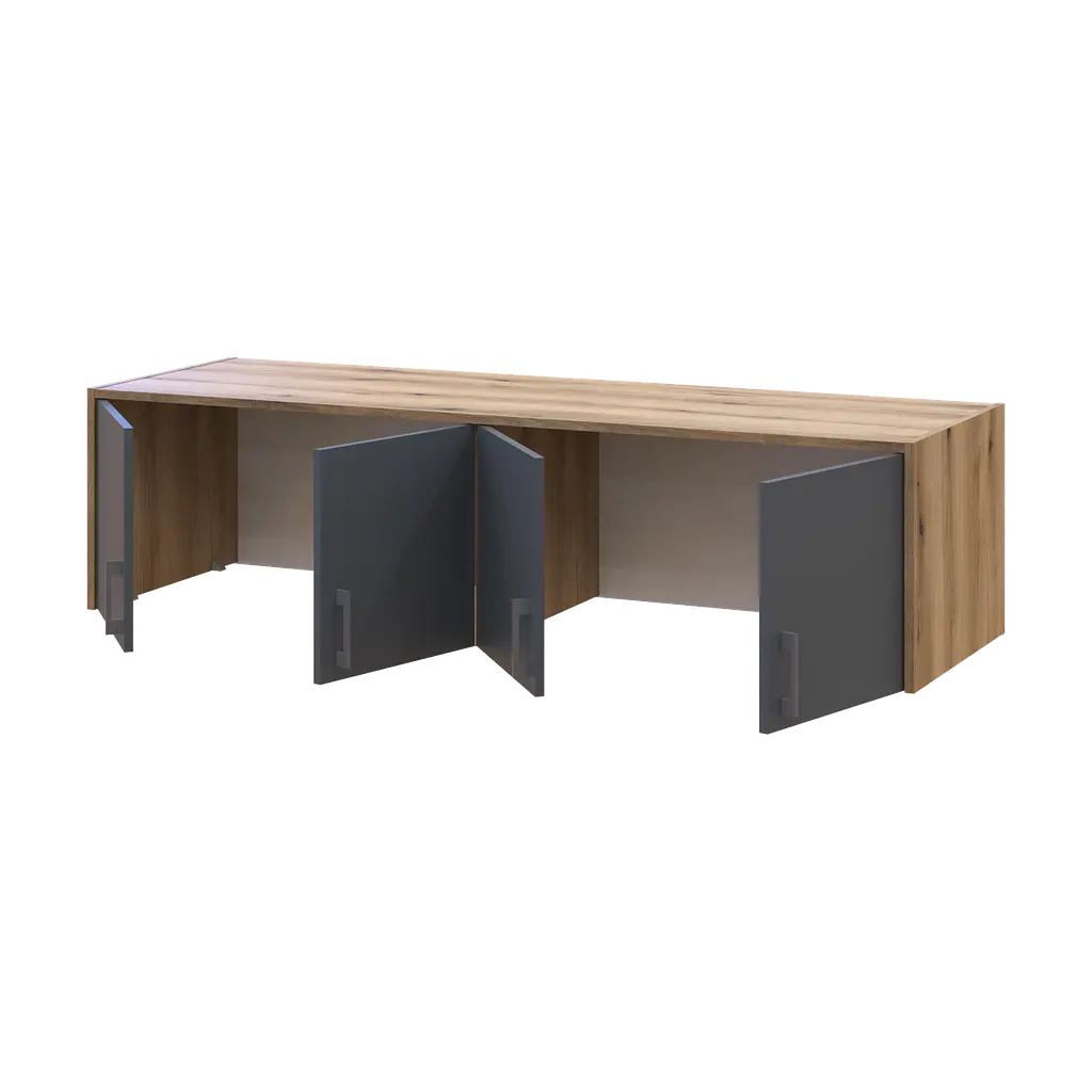 Шафа для одягу Doros Ронді з антресолей і дзеркалом Дуб Артизан/Графіт 4ДСП 160х52х236 (80737830) - фото 8