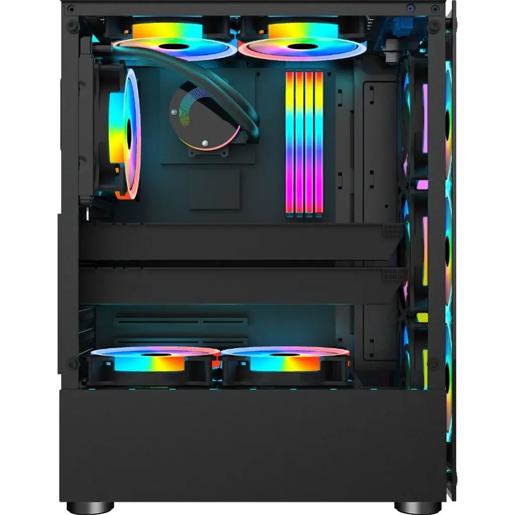 Корпус 1stPlayer V2-A-BK-4F1 Black [149294] - фото 3