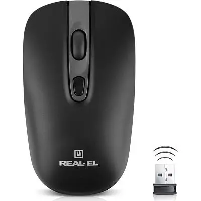 Компьютерная мышка Real-El RM-350W Wireless Black/Gray (EL123200043) - фото 2