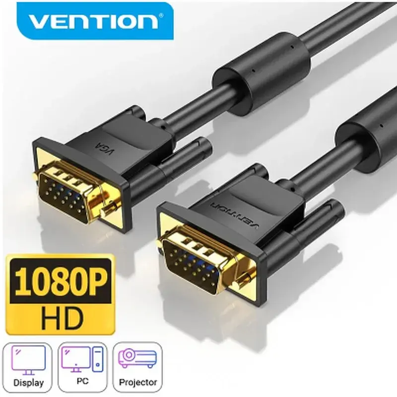 Кабель мультимедійний VGA M to VGA M 10.0m black Vention (DAEBL) - фото 5