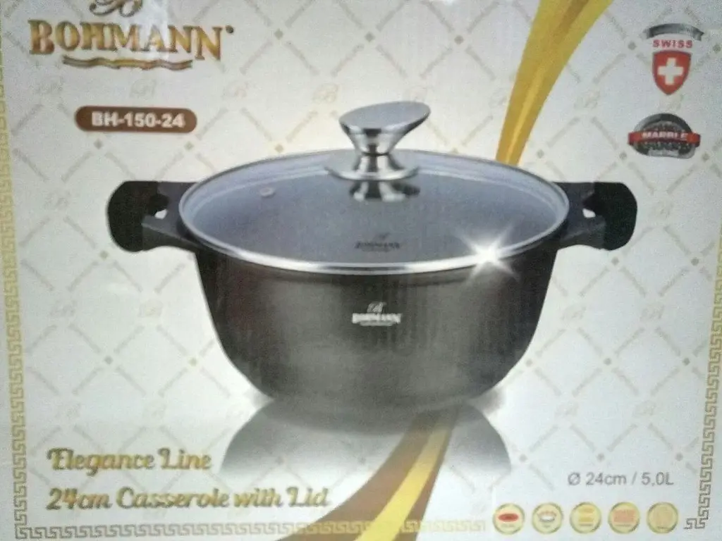 Каструля Bohmann BH 150-24 Black 24 см 5 л - фото 10