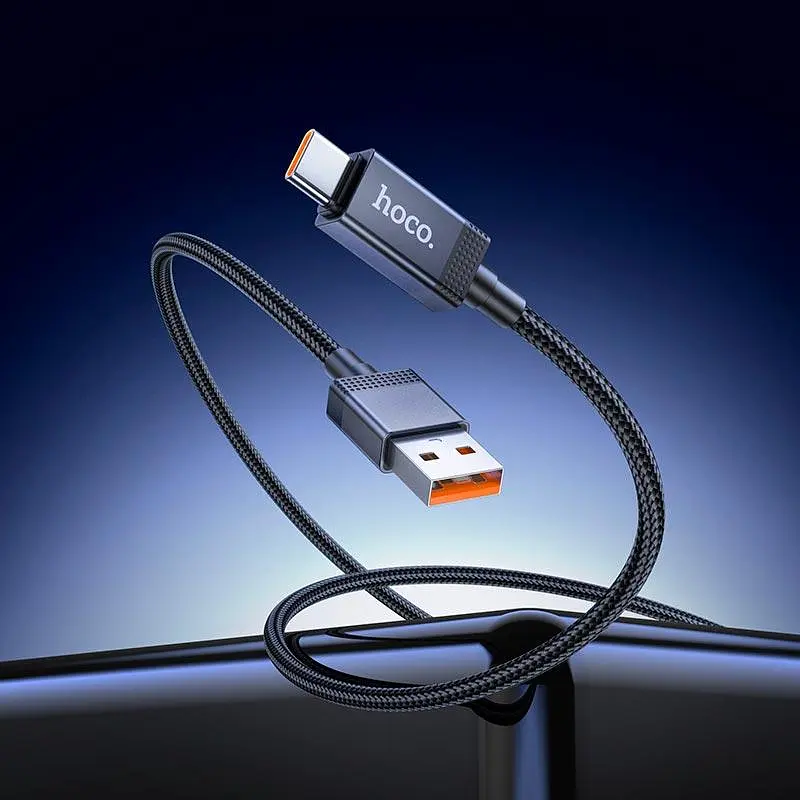 Кабель HOCO Type-C Generous charging data cable with display X118 1m, 5A - фото 3