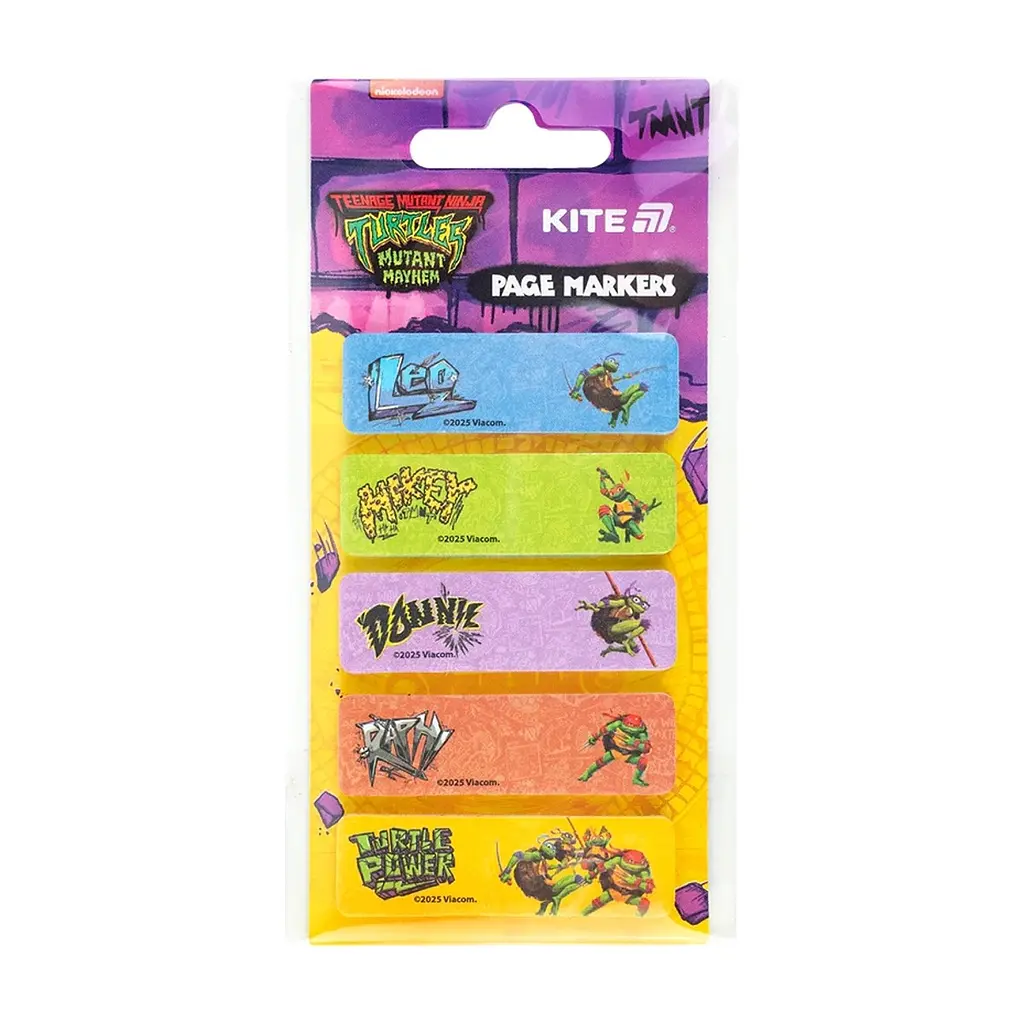 Стікер-закладка Kite паперова з малюнком Ninja Turtles, 100 шт, 5х15х50 мм, прямокутна (NT25-480) - фото 2