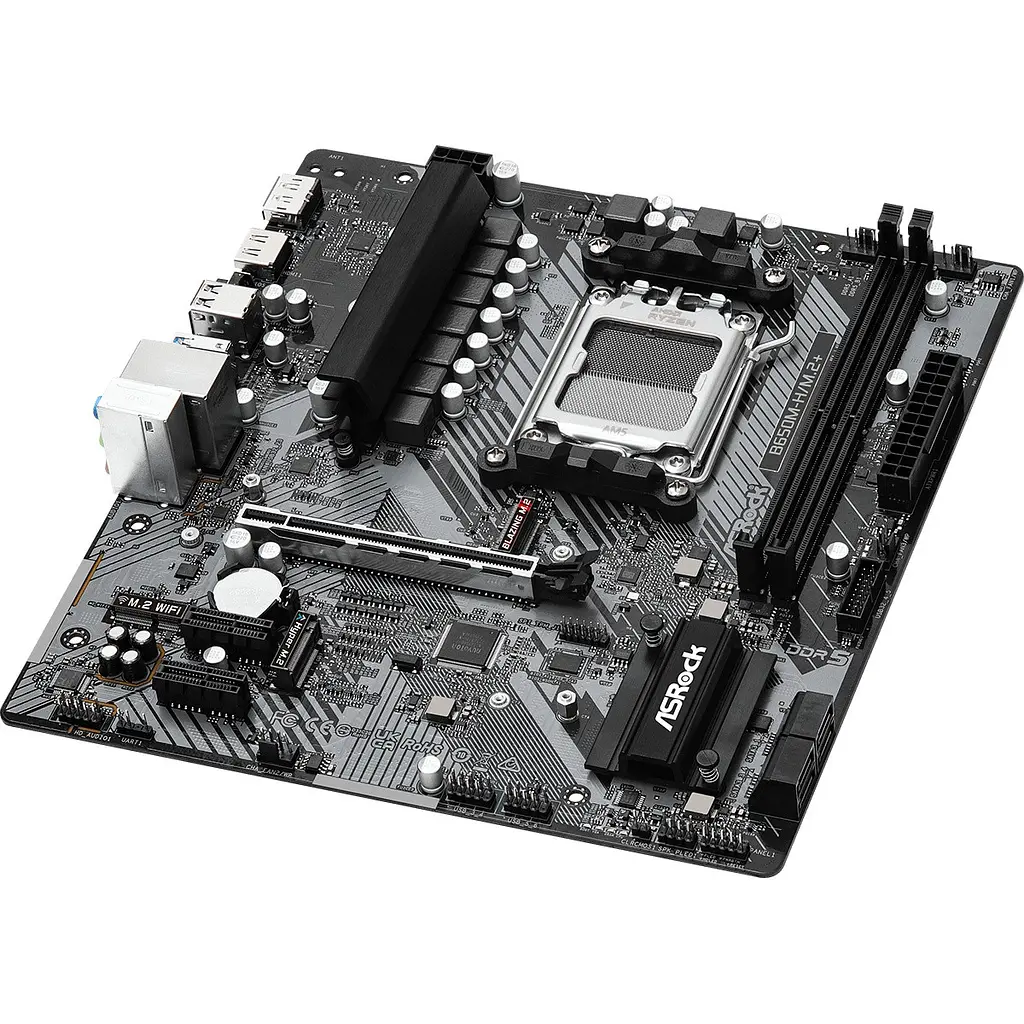 Материнська плата ASRock B650M-H/M.2+ (AM5/B650, 2xDDR5, PCIex16, DP/HDMI, 4xSATA, 2xM.2, GLan, 7.1ch, mATX) - фото 3