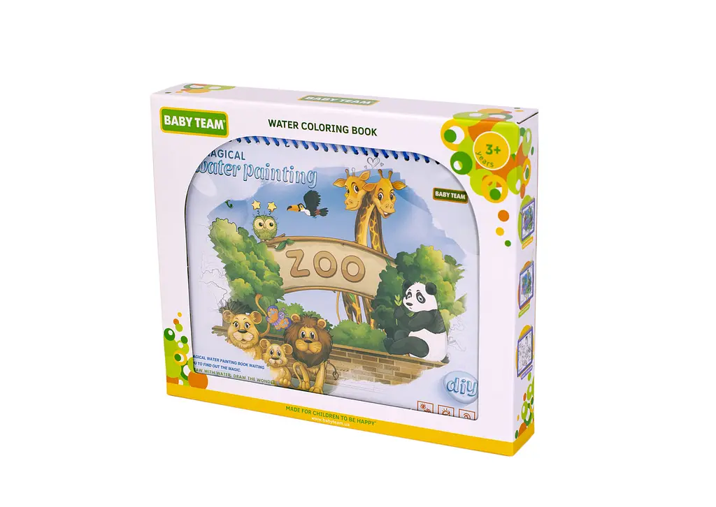 Книжечка-розмальовка водна Зоопарк 36+ Baby team Різні кольори - фото 9