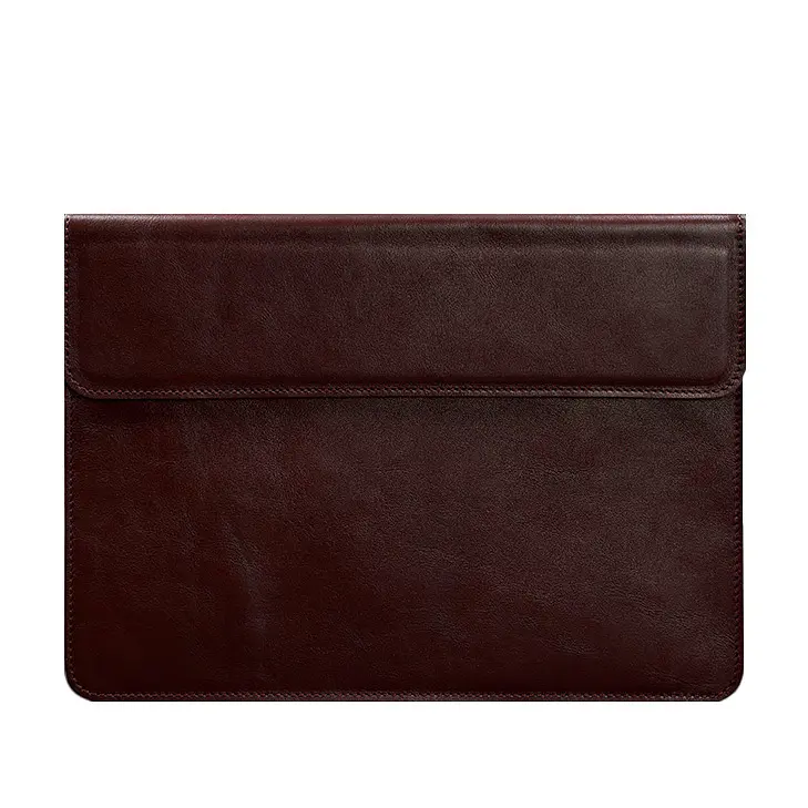 Кожаный чехол-конверт BlankNote на магнитах для MacBook 13 Бордовый - фото 5