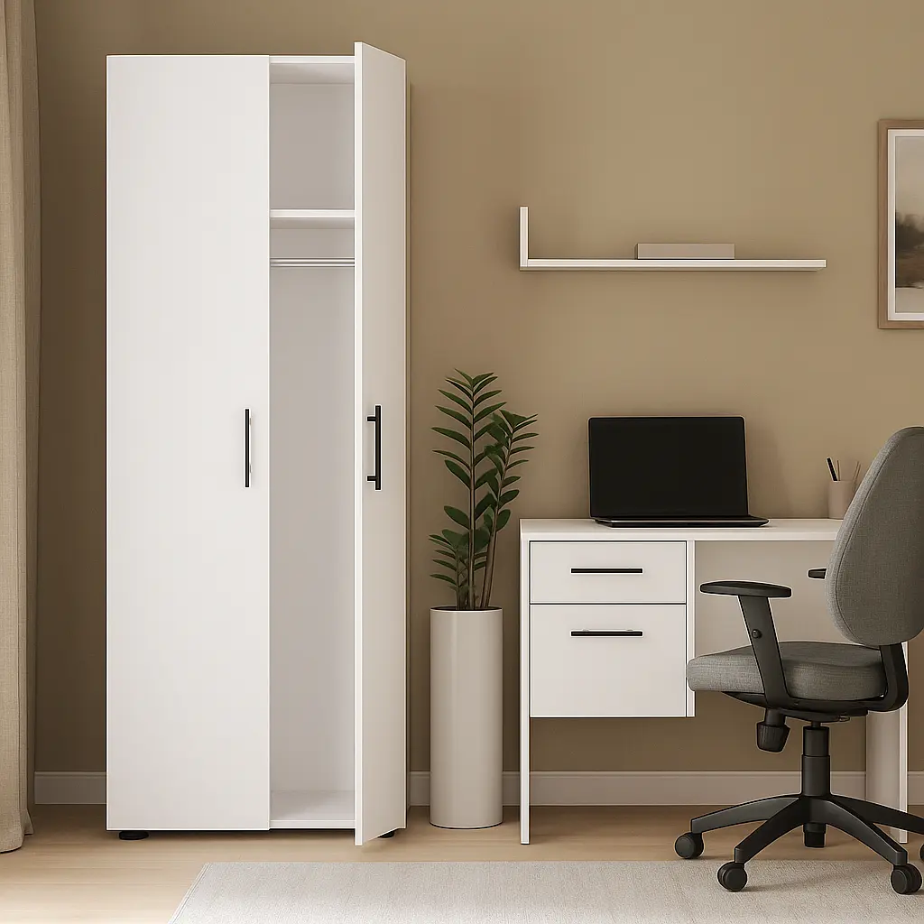 Шафа гардеробна з трубою ОП-902 Orange-Line 700х550х1825 Білий - фото 3