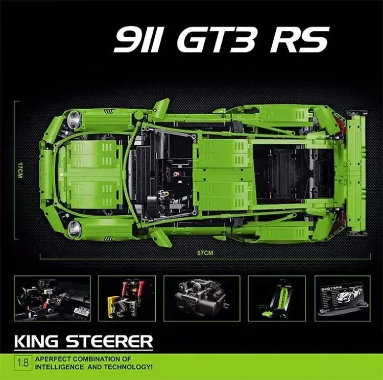 Детский конструктор Гоночная 3D машина Supercar 90089 Porsche (2728 деталей) - фото 3