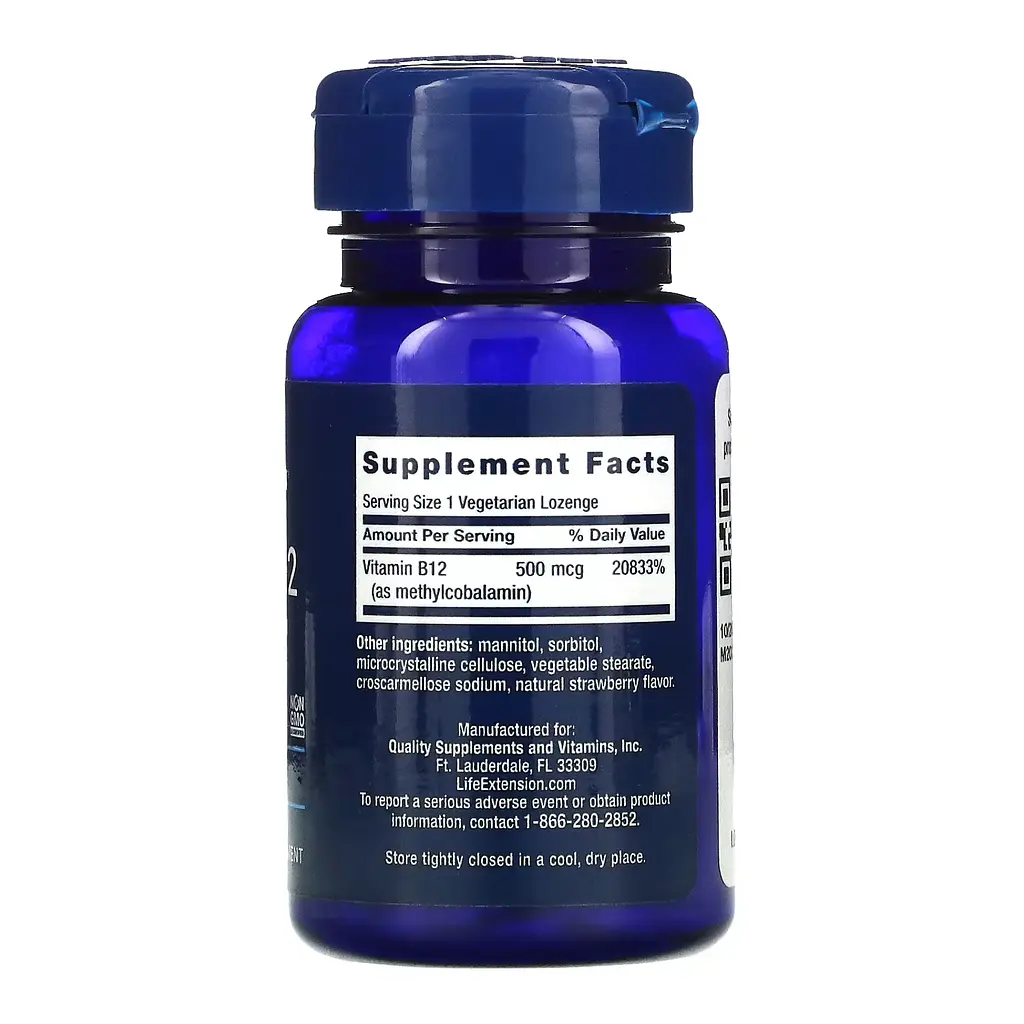 Витамин B12 Life Extension 500 mcg 100 lozenges - фото 2