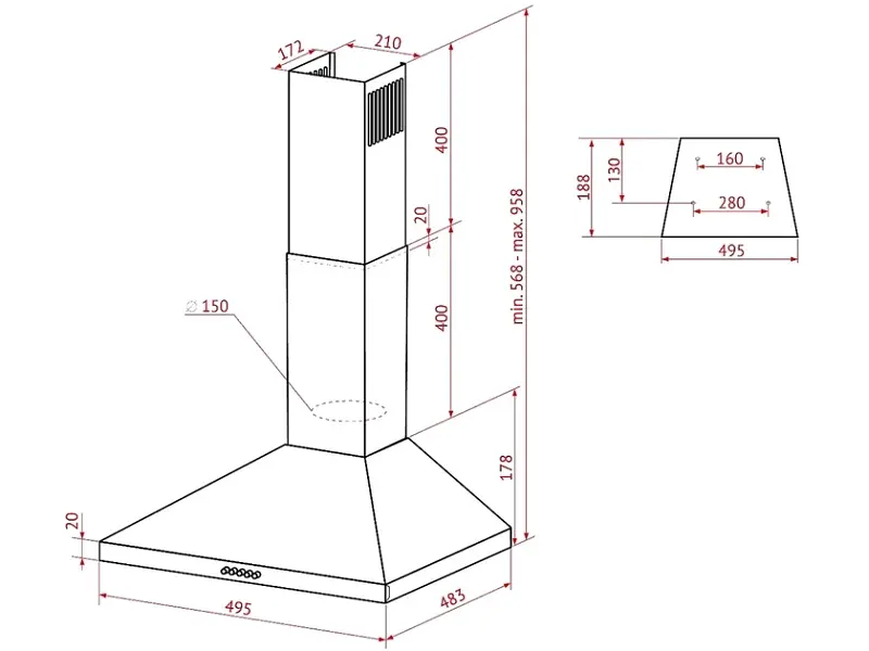 Витяжка Perfelli K 5210 I 700 LED - фото 11