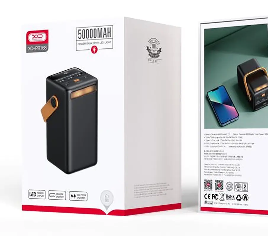 Портативный аккумулятор Power Bank XO PR168 (50000 mAh) QC 22.5W PD 20W - фото 2