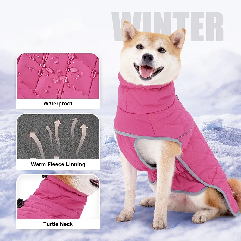 Зимова куртка для собак Wan Talk High Quality Winter Dog Clothes, Pink, 3XL - фото 2