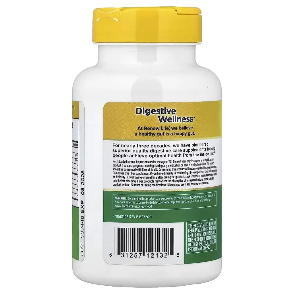 Клітковина для травлення Renew Life Daily Digestive Prebiotic Fiber 150 веганських капсул - фото 3