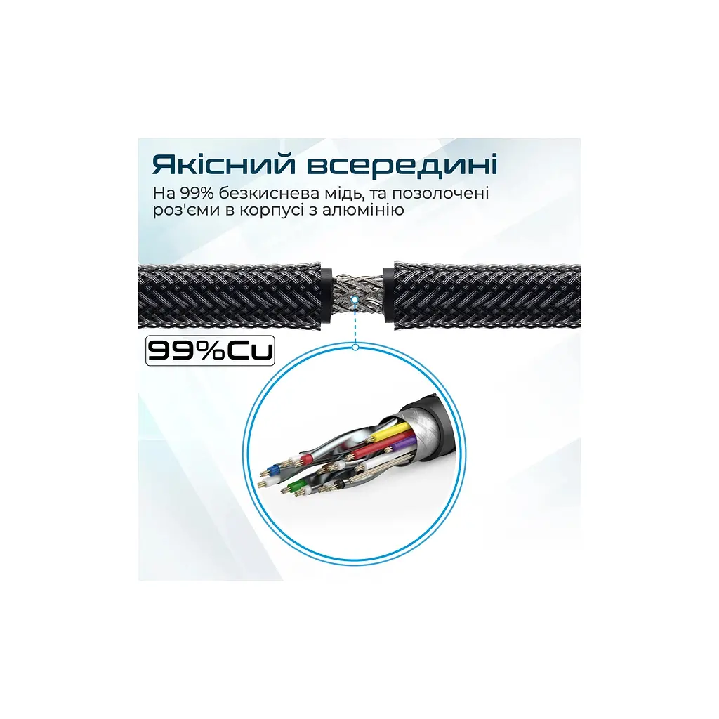 Кабель мультимедійний HDMI M to HDMI M V2.0 5.0m 90° corner Promate (prolink4k1-500.black) - фото 3