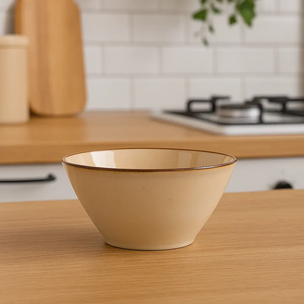 Салатниця порцелянова 22,5 см у стилі ретро, бежевий TS Kitchen HP23376 - фото 13