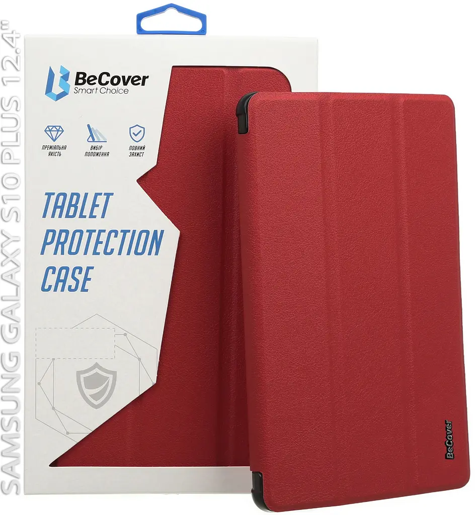 Чохол-книжка BeCover Smart Case для Samsung Galaxy Tab S10 Plus SM-X820/SM-X826 Червоний Wine (712239) - фото 3
