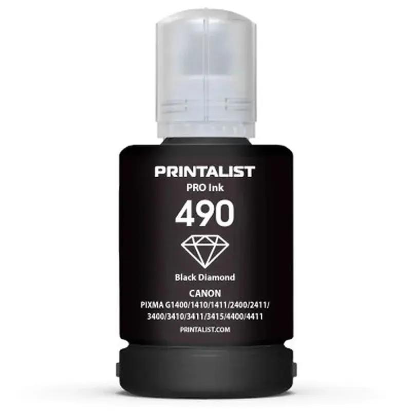Чорнило Printalist Canon GI-490 для G1400/G2400/G3400 140г Black Pigm. (PL490BP)