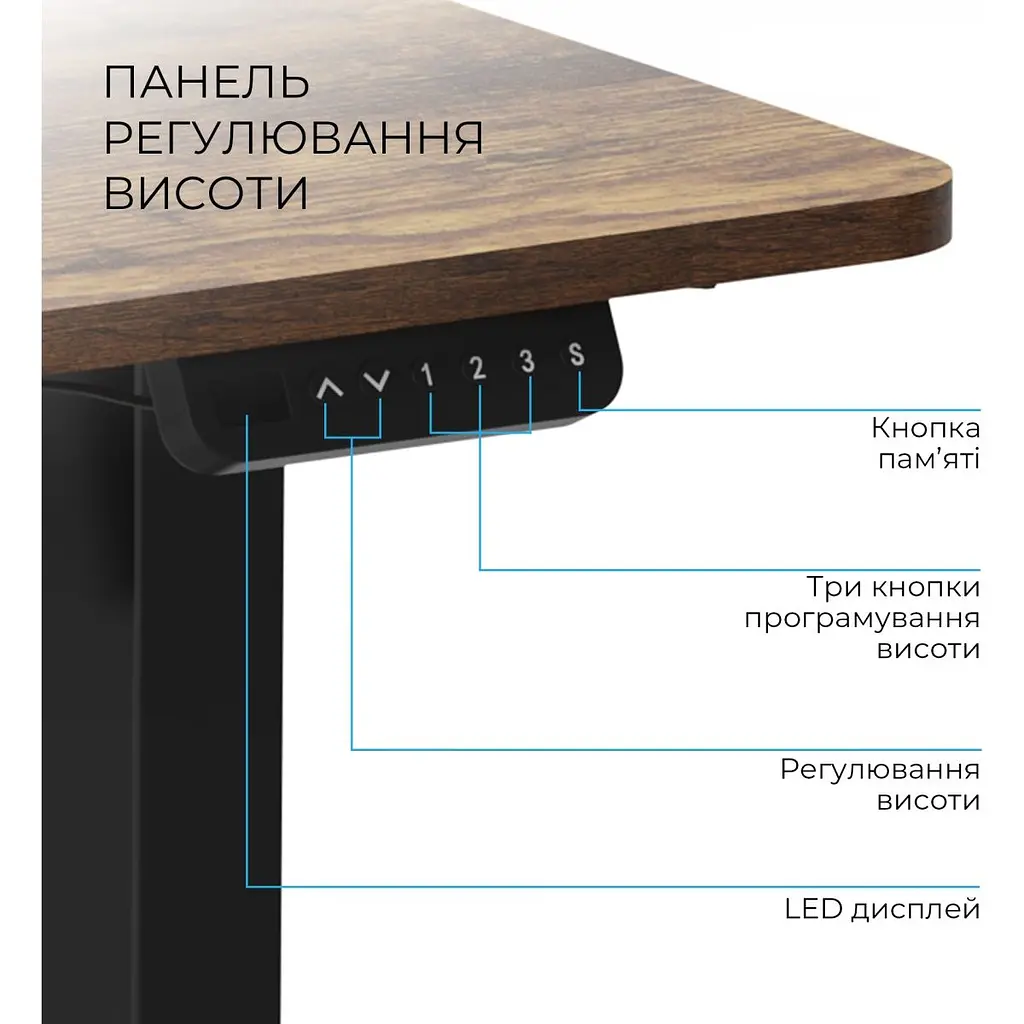 Компьютерный игровой стол OfficePro ODE1260DW Dark Wood/Black [124835] - фото 4