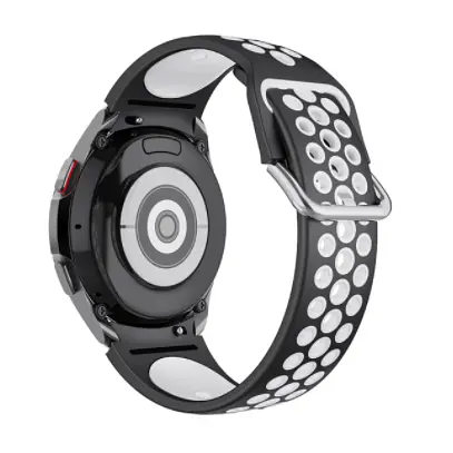 Перфорований браслет Uniq для Samsung Galaxy Watch 5 - чорно-білий ширина кріплення 20мм силікон Watchbands (WB00S4GALAXYUNIQ2-5) - фото 2