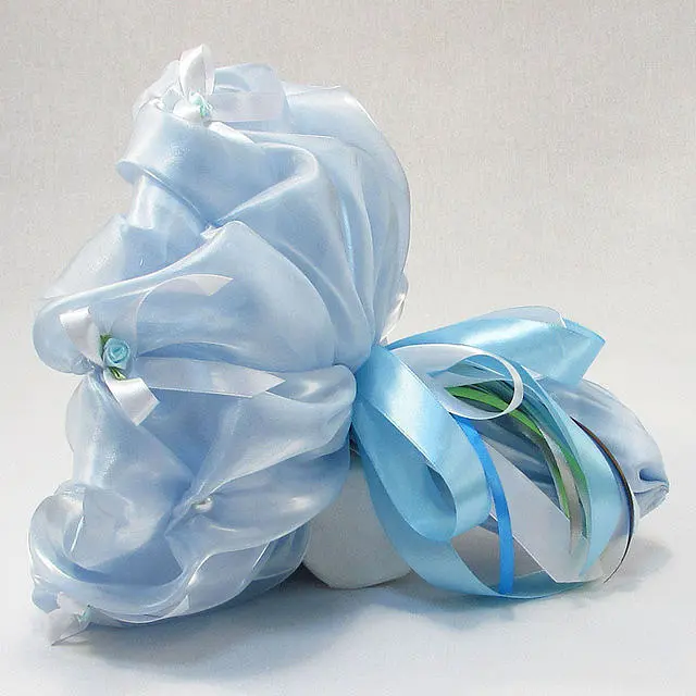 Букет из мягких игрушек 11 мишек 5285IT небесно-голубой - фото 2