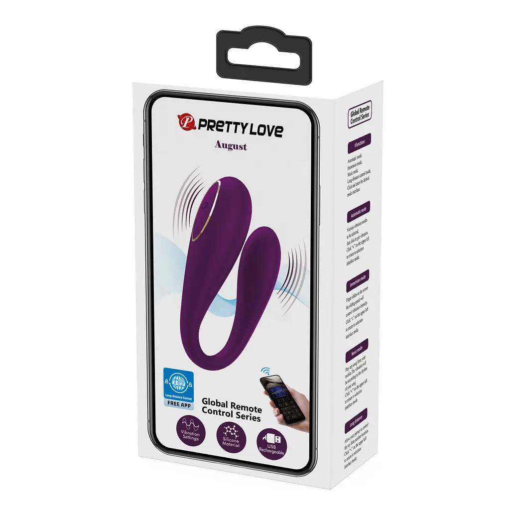 Вібратор Pretty Love August Stimulator Dark Purple (App) - фото 2