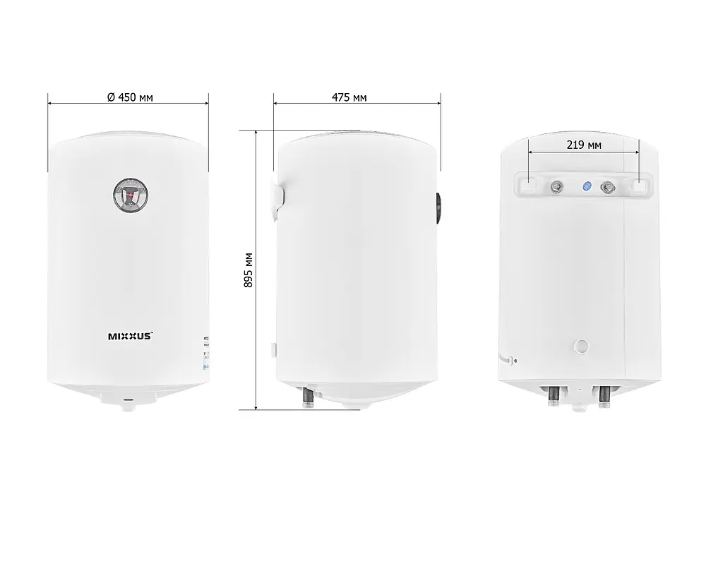 Водонагреватель "Цилиндр" Mixxus EWH-07100 Round WET накопительный 100 л мокрый тэн 1,5 kW WH0603 - фото 5
