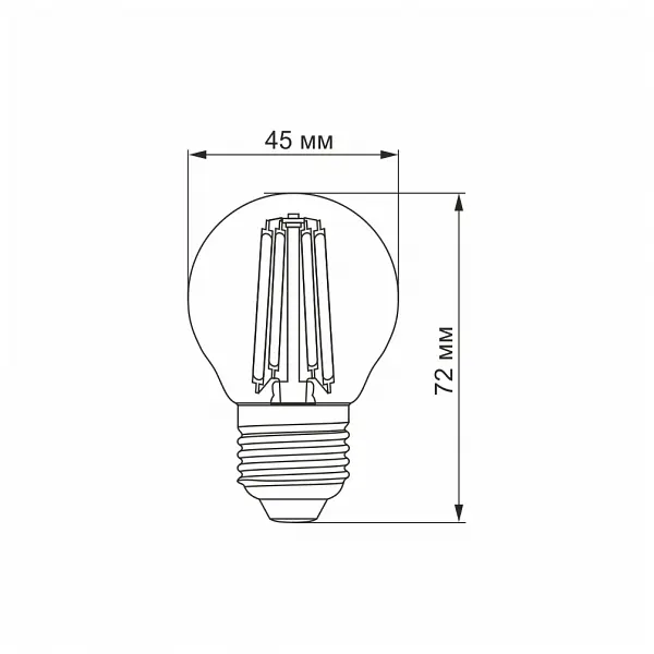 LED лампа VIDEX Filament G45FA 6W E27 2200K бронза - фото 3