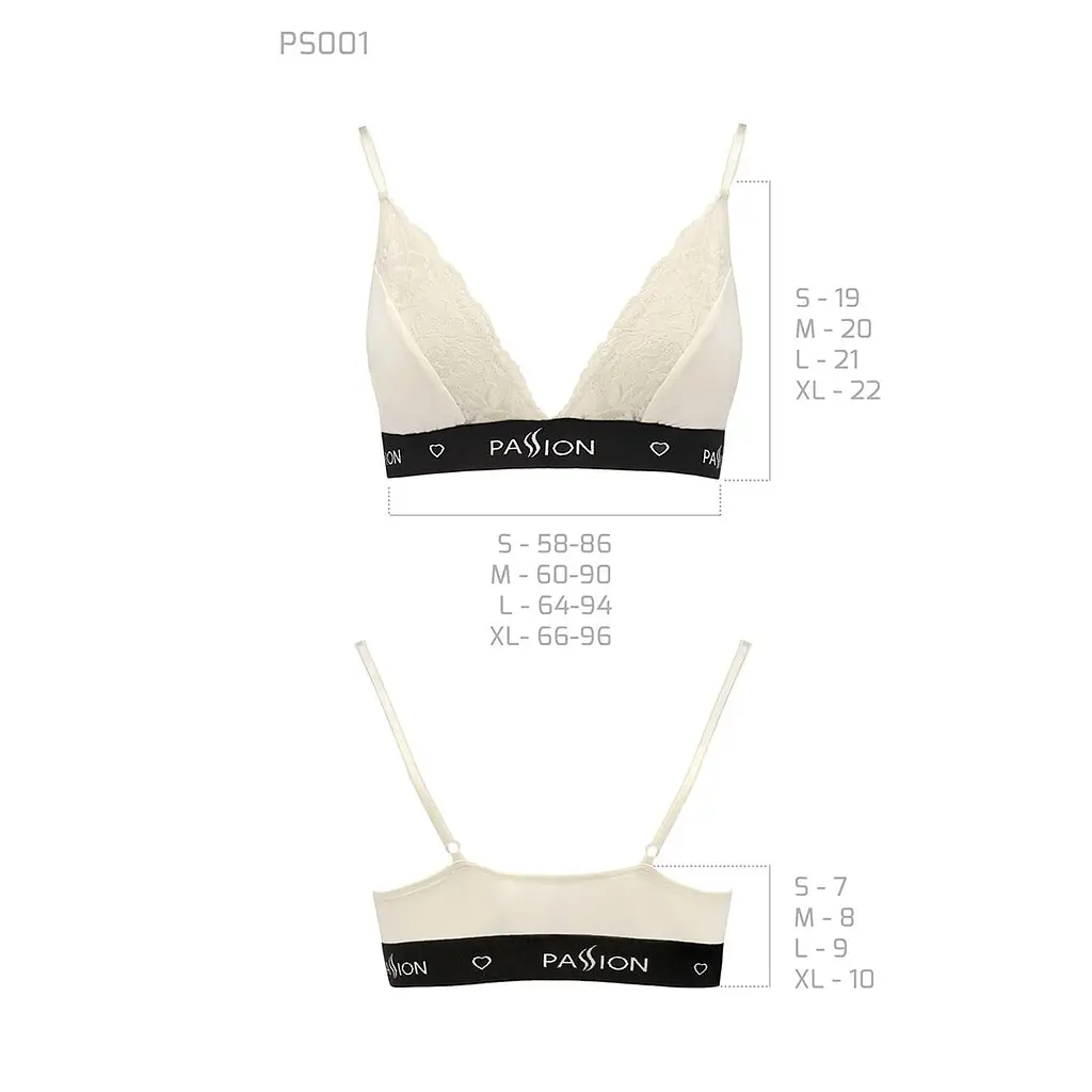 Еластичний топ з мереживом Passion PS001 TOP XL, ecru - фото 5