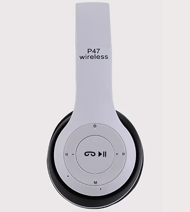 Бездротові блютуз навушники з радіо та MP3 плеєром FM Bluetooth UKC P47 білі - фото 3