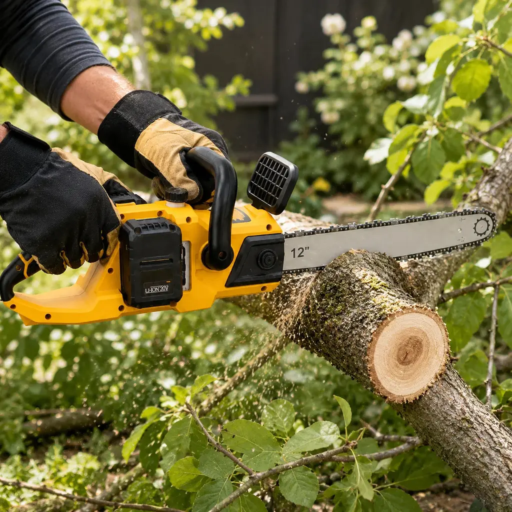 Акумуляторна ланцюгова пила Electric Saw DT-1291 16" з 2 акумуляторами жовта - фото 3