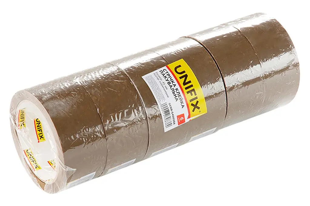 Скотч пакувальний односторонній Unifix 45 мм x 80 м x 40 мкм коричневий - фото 2
