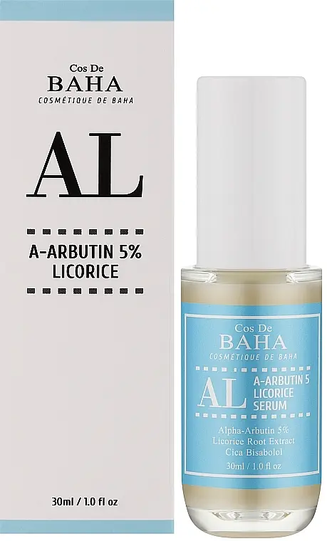Сироватка для обличчя з арбутином та лакрицею Cos DE BAHA A-Arbutin 5% Licorice AL Serum 30 мл - фото 2