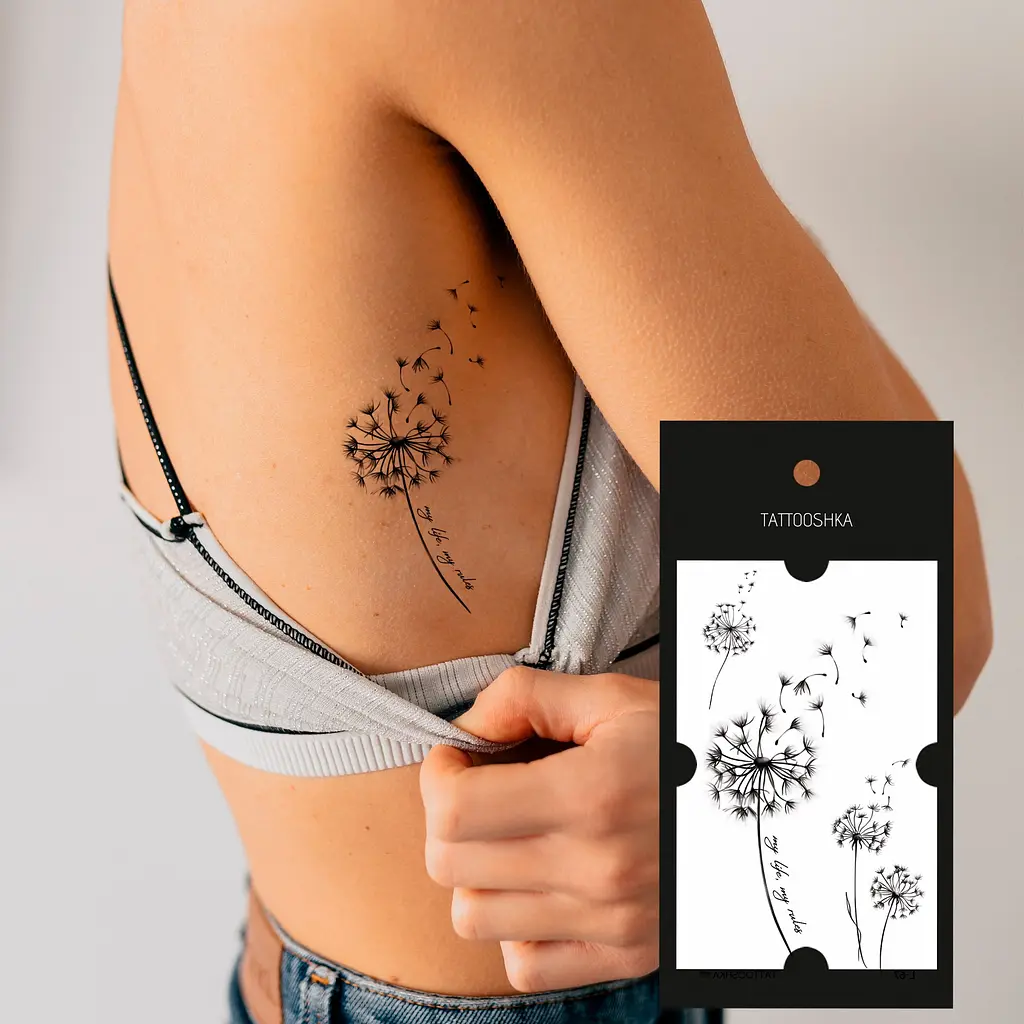 Тату Tattooshka Кульбабки з фразою L-67 (4825800010280) shop (4825800010280) - фото 2
