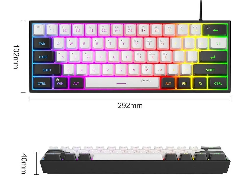Клавіатура MageGee TS91 RGB (6971969727502-UA) Black/White (G-000003786) - фото 5