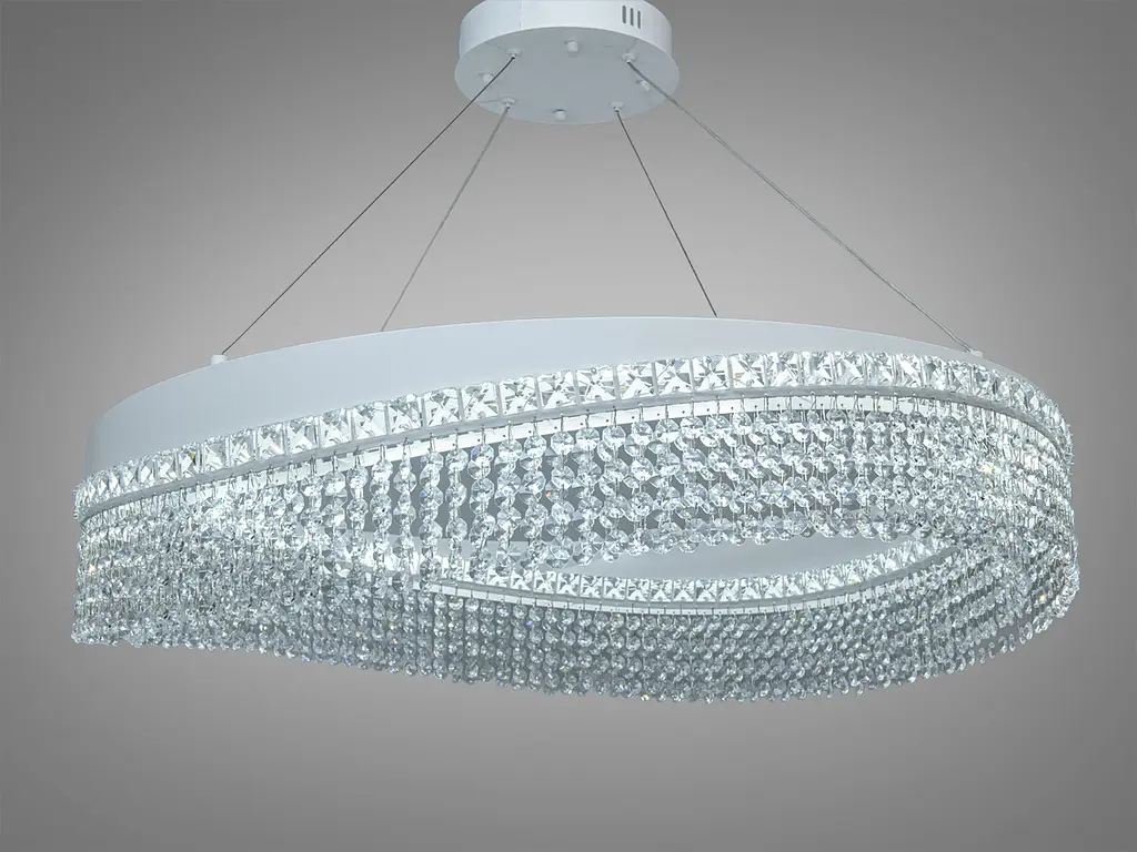 Підвісна люстра Diasha LED біла 100Вт 18м2 - фото 3