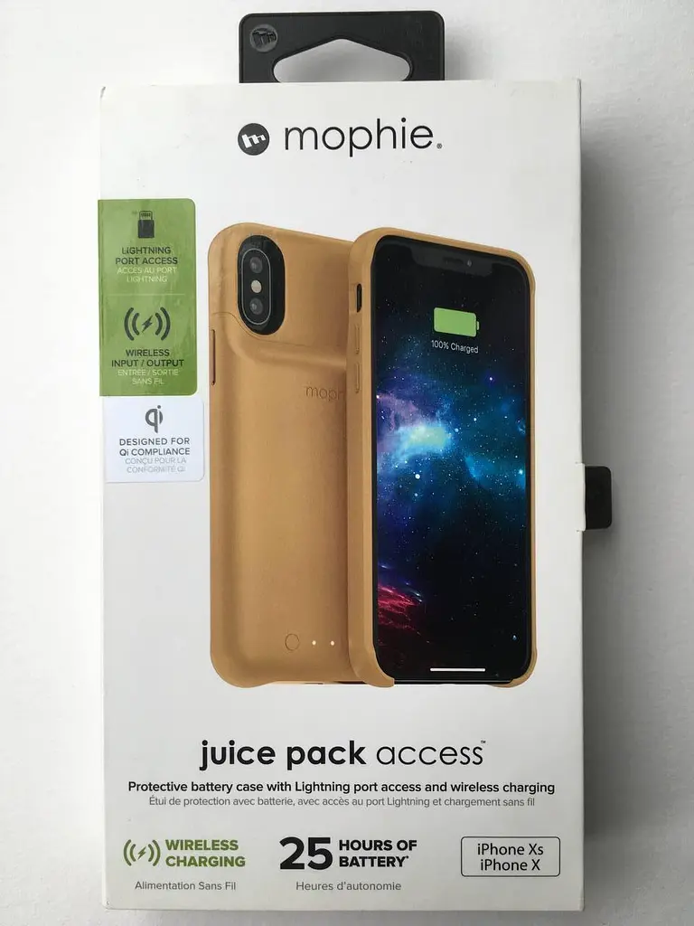 Чохол-акумулятор із бездротовою зарядкою Mophie Juice Pack Access Power Bank 2000 mAh для iPhone X/XS Gold - фото 3