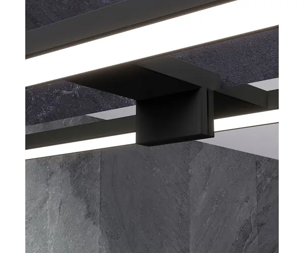Дзеркало Sanwerk СІМПЛІ "Мініма" 80*65 зі світильником LED "СМАРТ" black AL 30 см (ZS0000350) - фото 2