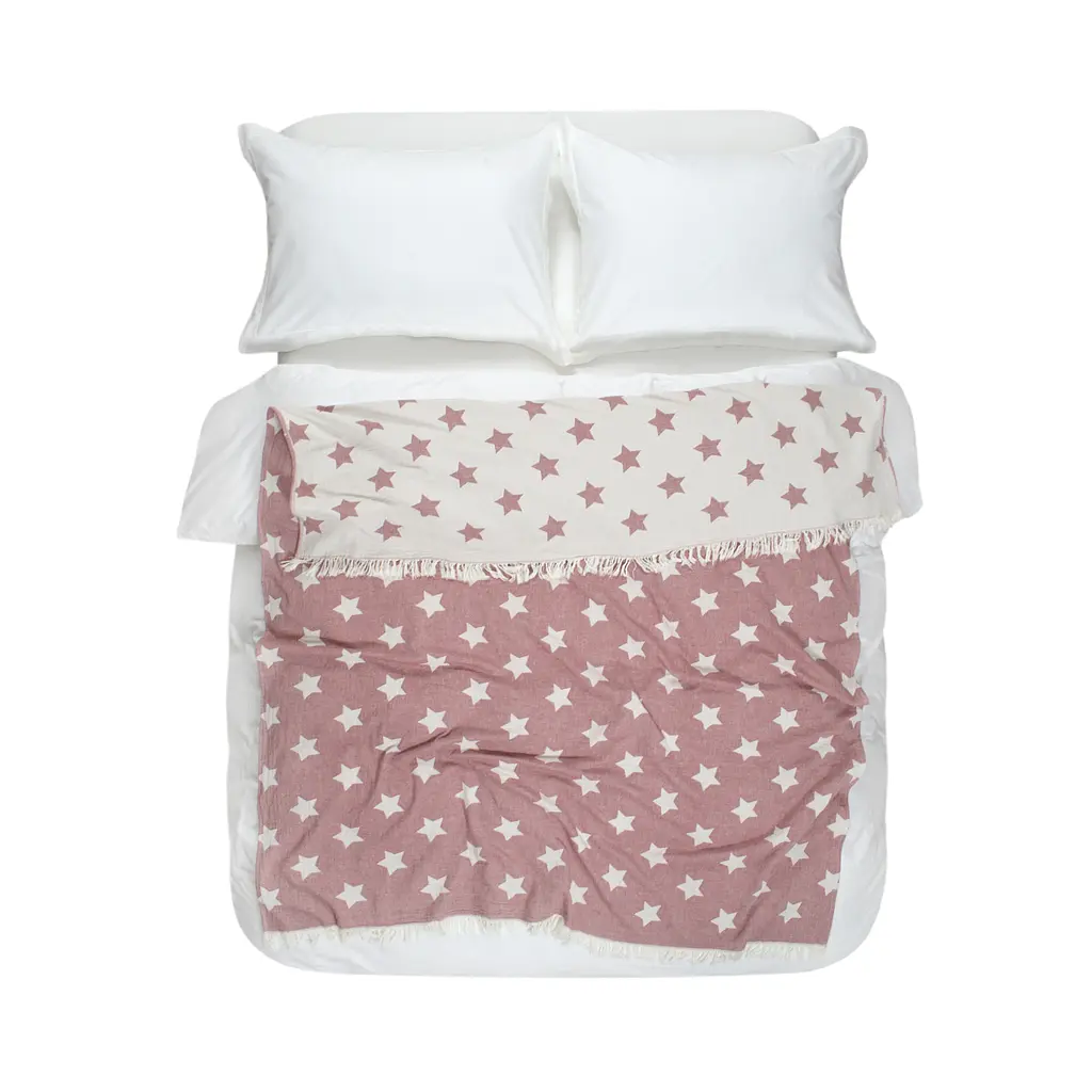 Плед Lotus Home - Star throw бургунди 130x170 - фото 2