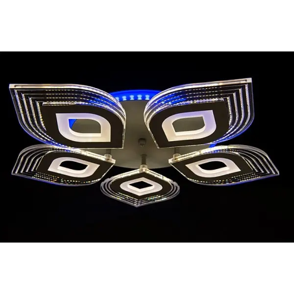 LED люстра світильник з пультом і підсвічуванням Linisoln 2728-5 WH, GR - фото 2