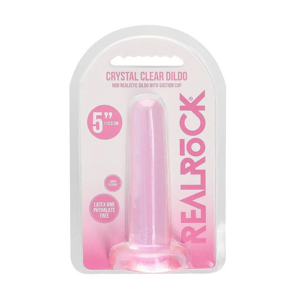 Фалоімітатор Realrock Crystal Clear Dildo 5.3", 13.5 см (рожевий) - фото 5