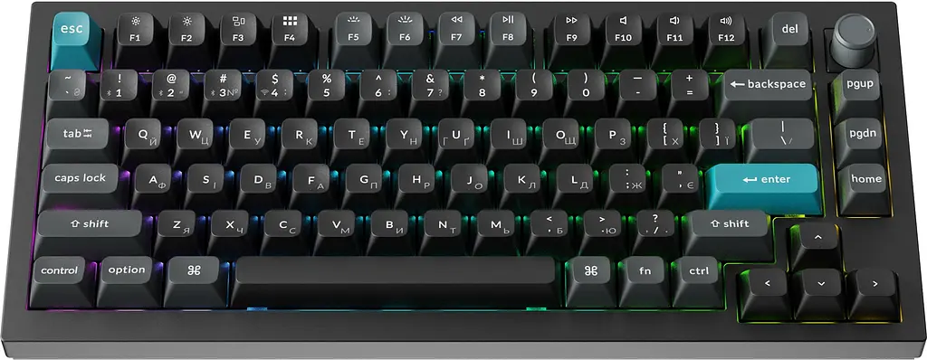 Клавіатура бездротова Keychron Q1 Ultra Keychron Red Switch Black RGB (Q1U-M1-UA) - фото 2