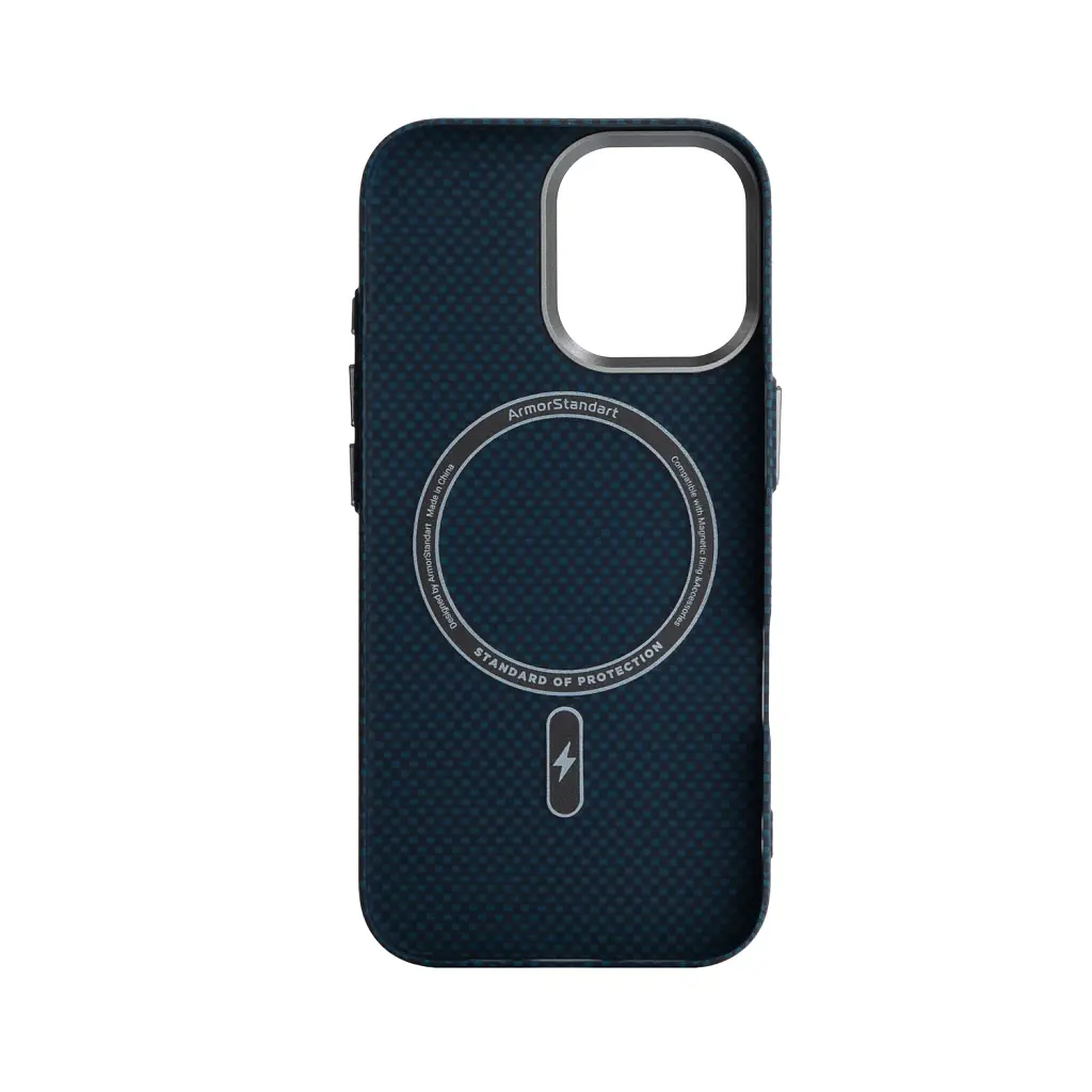 Чохол ArmorStandart LikeCarbon2 MagCase для Apple iPhone 17 Kevlar Dark Blue - фото 2