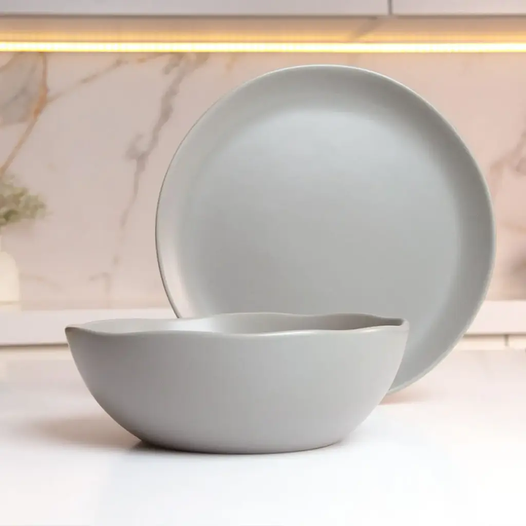 Тарелка глубокая МВМ My Home KP-31 18 см серая (KP-31 GRAY) - фото 3