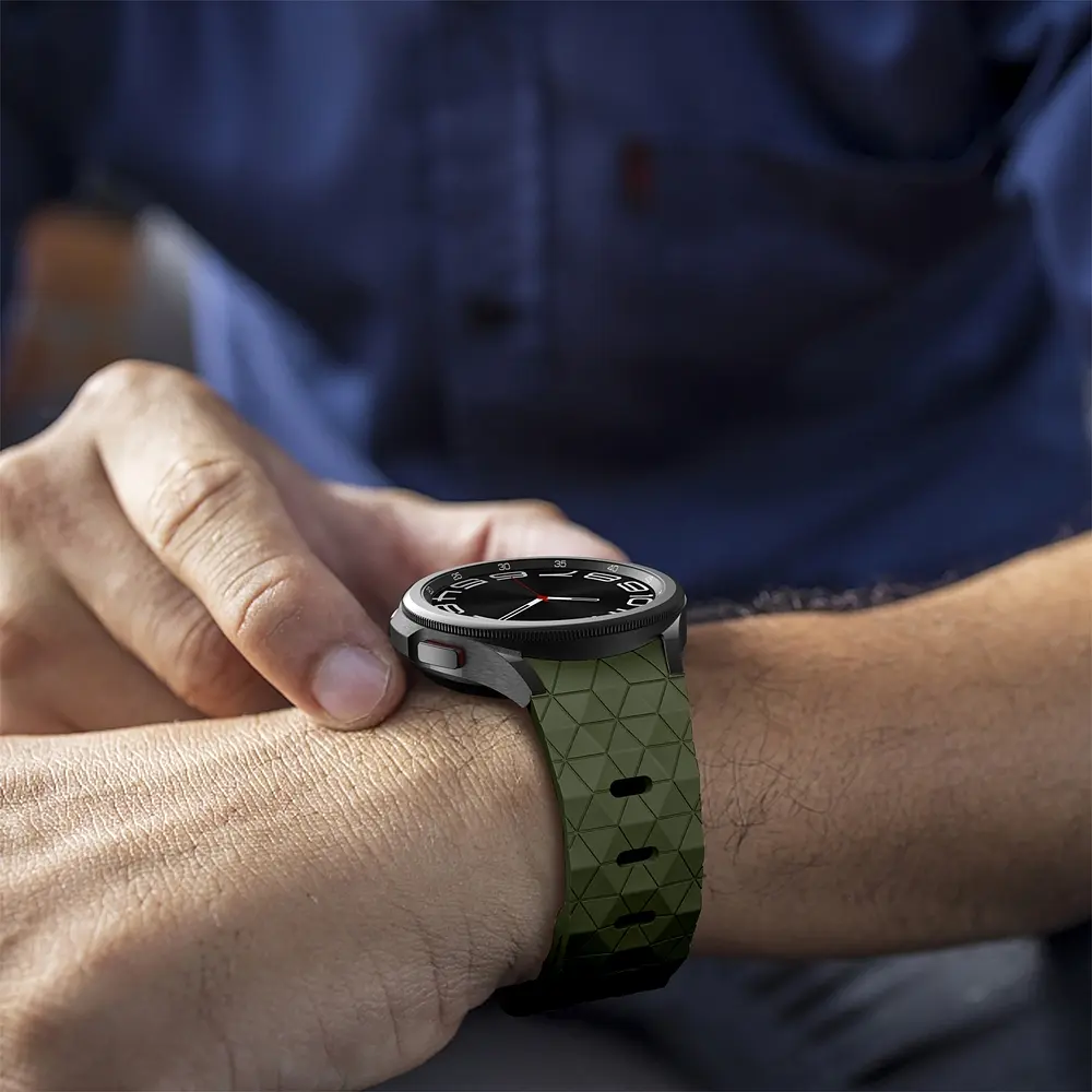 Ремінець силіконовий Samsung Galaxy Watch 4 5 6 7 BeWatch Хакі (0140308) - фото 6