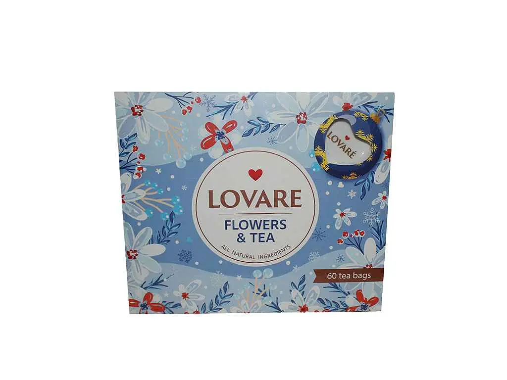 Набір чаю LOVARE 60 пакетиків Flowers and Tea«Портфель» 12 видів по 5 шт