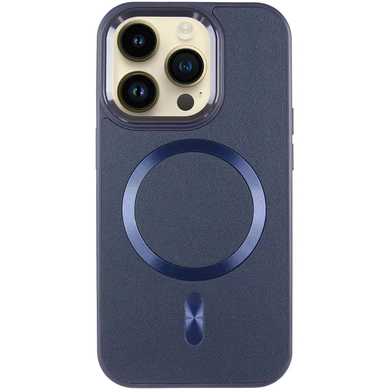 Шкіряний чохол SnapCase with MagSafe для Apple iPhone 15 Pro (6.1) Dark Blue - фото 2