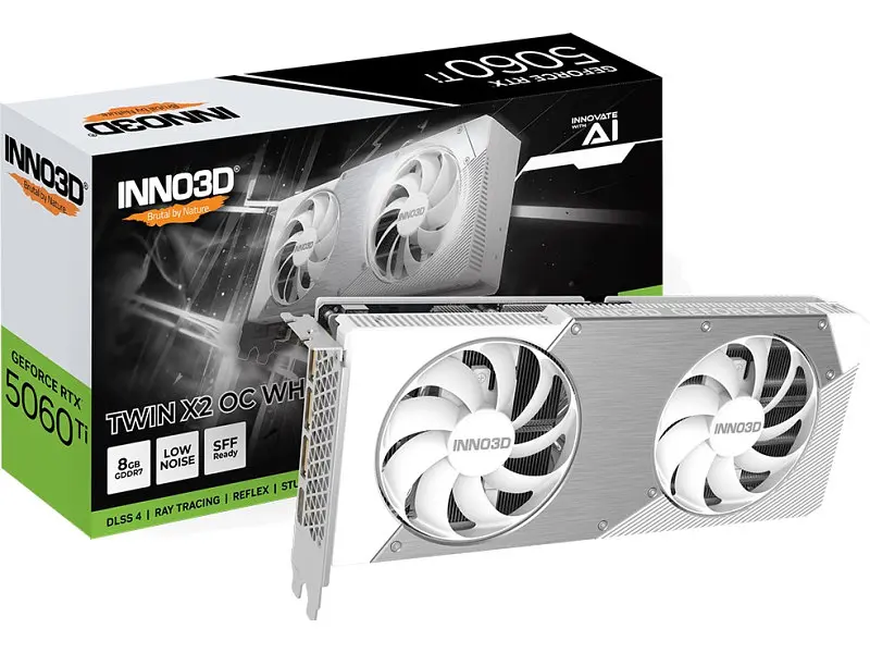 Відеокарта Inno3D GeForce RTX 5060 Ti 8GB TWIN X2 OC WHITE (N506T2-08D7X-193075W) - фото 2