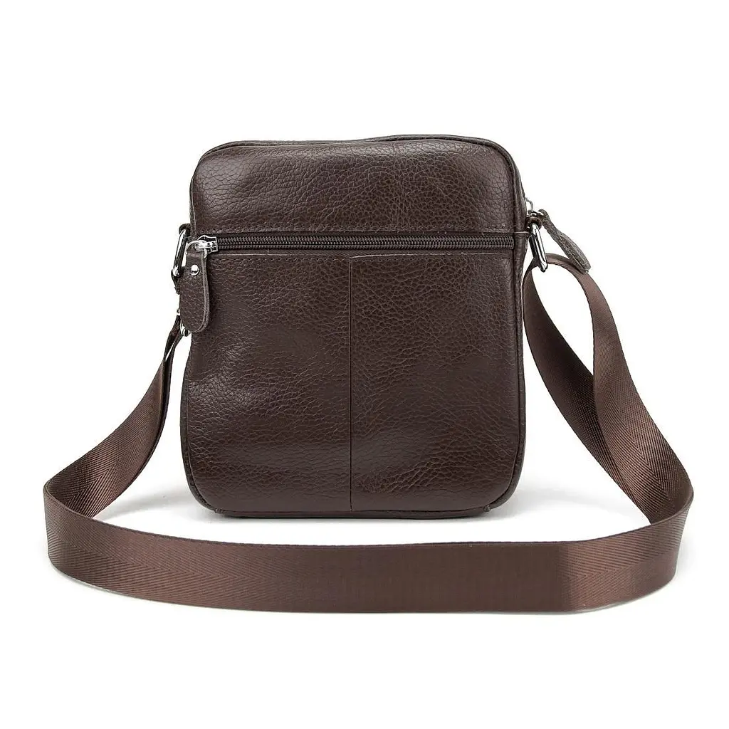 Шкіряний компактний чоловічий месенджер коричневий Tiding Bag M56-0080C - фото 6