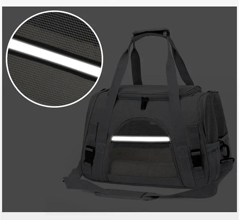 Сумка переноска для тварин Складна сумка для невеликих собак та кішок до 7 кг Чорний колір - фото 6