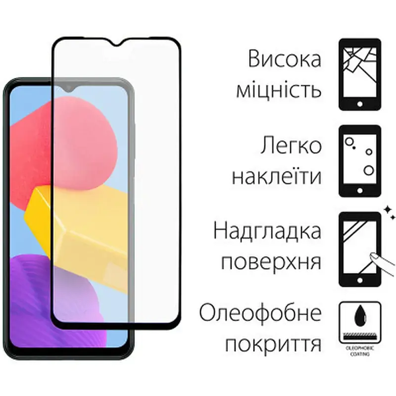 Скло захисне Dengos Full Glue Samsung Galaxy M13 (black) (TGFG-229) - фото 3